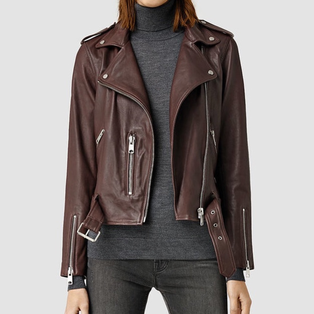 All Saints Balfern moto motorcycle leather jacket